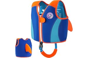 Pottwal Giubbotto di Nuoto per Bambini - Aiuto al Galleggiamento per 1-2 anni (11-15KG) - In Neoprene ed EPE - Con Cinghia Regolabile al Cavallo