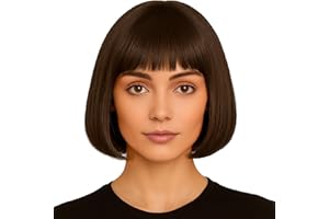 REDSTAR FANCY DRESS Short Bob Wigs for Women Fancy Dress - 12 Inch Synthetic Short Hair Wigs for Women - Ladies Bob Straight Hair as Anime Cosplay, Halloween Costume Accessories, 70s and 80s Fancy Dress Accessories