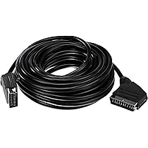 Cavo Scart 21 Poli Goobay 50177 - 10m, Nero, Placcato Nickel, Diametro 7mm