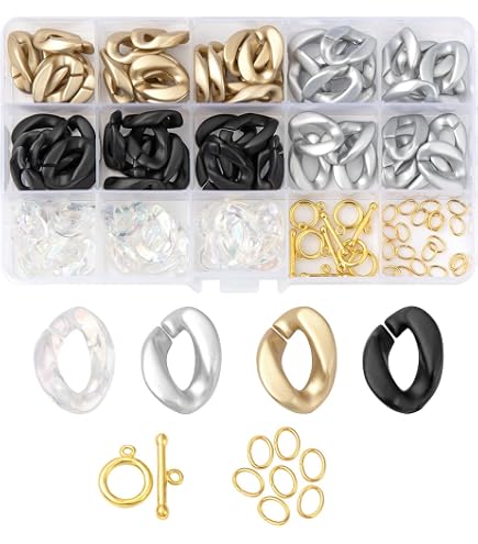 200 Anneaux De Liaison Acrylique - 10 Couleurs - Connecteurs Rapides Pour Bijoux DIY, Lunettes, Sacs - PH PandaHall