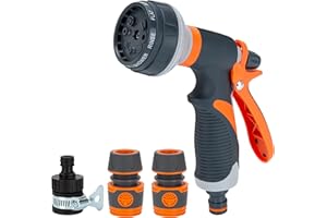 BERKELEN Pistolet D'arrosage, Pistolet Arrosoir avec 8 Modes d'Arrosage Pistolet Tuyau d'arrosage pour l'Arrosage De La Pelouse, Lavage De Voiture, Bain pour Animaux De Compagnie