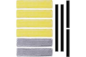 Wiseten 6 Piezas Accesorios de Microfibra y 4 Extractores de Goma para Aspiradora Karcher WV2 WV5 WV 6 Plus, Almohadillas de Repuesto para Limpieza de Labios