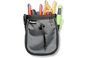 Holstery Joey Pouch PRO Clip-On Tool Belt Bag for Tools, Screws, and Nails - Great for an Electrician, HVAC Tech, Plumber, Carpenter, Contractor, Handy Man, and Any Tradesperson - Metal Clip, Yellow