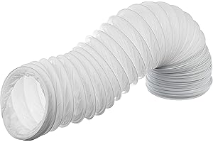 LIRAST Ø 150mm / 6m Tuyau D'évacuation D'air en PVC Flexible - Tuyau de Ventilation pour Climatisation, Sèche-linge, Hotte, Blanc