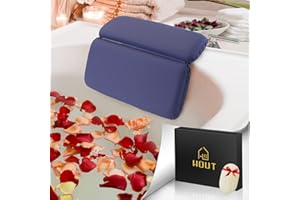 HOUT Bath Pillow Waterproof for Head and Neck with 7 Non-Slip Suction Cups | Spa&Bath Accessories | Luxury Bath Cushion For Bathtub and Spa