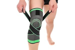 Shiwaki Knee Compression Sleeve pour Hommes Femmes Genouillères Supports pour Basketball Haltérophilie Gym Workout Vert (X-Large)