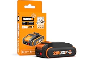WORX PowerShare WA3640 - Batería Recargable de Iones de Litio (20 V, 2500 mAh, batería compacta con Mayor Seguridad y Mayor Tiempo de Funcionamiento, con indicador de Carga LED, Compatible con