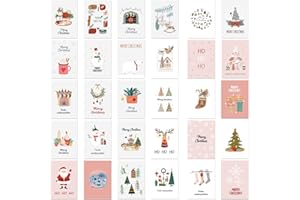 TAUFE Tarjetas de Navidad con sobre,30 tarjetas de Navidad,tarjetas postales de Navidad,Tarjetas de Felicitación de Navidad,tarjeta de navidad,postales Navidad para saludos familia,amigos,niños