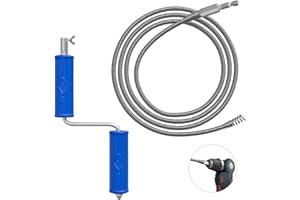 GYHMTOO Desatascador Tuberias Profesional 3 m, Espiral de limpieza de tuberías, diámetro 6 mm, espiral de limpieza de tuberías, espiral de limpieza con adaptadores eléctricos y manuales, varilla de limpiez