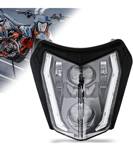 Faro Anteriore A Led Omologato R-tech Con Mascherina Bianco Giallo Husqvarna Te Fe 2018 2023