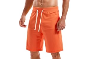 Amy Coulee Mens Cotton Shorts Casual Sports Shorts with Pockets Athletic Workout Shorts