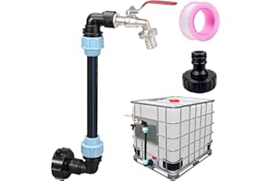 4BAOHUI IBC Schwanenhals 3/4" Auslaufhahn, S60x6 Wasserhahn Absperrhahn 3/4 Zoll IBC Adapter für das Bequeme Befüllen der Gießkanne, IBC Tank Zubehör für Regenwassertank Wasserfaß Regenfass IBC-Container