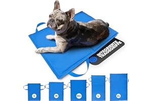 BRIMBAO - Kühlmatte Hund [mit Tragegriffen] 5 Größen für Tiere und Mensch - selbstkühlend - Kühldecke - Katze - Bett - Größe MD - 65x50cm