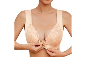 Sfit Soutien-Gorge Ouvert Devant sans Armature, Brassière Sport Fermeture Devant Lace Bra Confortable Quotidien pour Yoga Sport