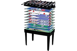 GAMES PLANET Multigame Spieletisch Mega 15 in 1, inkl. komplettem Zubehör, Spieltisch mit Kickertisch, Billardtisch, Tischtennis, Speed Hockey, 3 Dekorvarianten