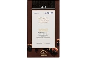 ‎KORRES KORRES Argan Oil Colorant – ammoniakfreie Haarfarbe Mittelbraun 4.0 – mit Bio-Arganöl, 100% Grauhaarabdeckung & vegan für ein langanhaltendes Farbergebnis
