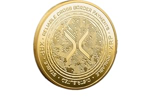 NEDLON Crypto Coin – 2 pièces XRP Coin – Ornement à suspendre en métal doré – Cadeau d'anniversaire pour les amateurs de crypto-monnaie