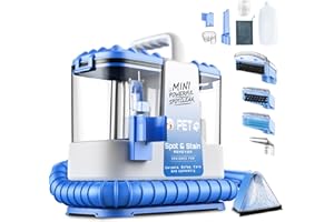 GENERIC Lavatappeti Portatile, 600W Lava Tappezzeria per Tappeti, Doppio Serbatoio Acqua, Auto Pulizia, Accessori multipli, per mobili imbottiti, per tappeti, divani, auto, design leggero e compatto, Blu