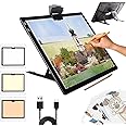 A3 Rechargeable Light Table with Stand, Wireless Battery Operated LED Light Pad, 3 Colours Dimmable and 6 Brightness Dimming Light Plates for Drawing, Diamond Painting, Painting, X-Ray Viewing