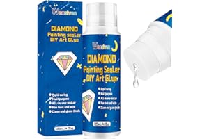 Wansiven Diamond Painting Sealer, 120 ml DIY Art Glue, High Gloss Sealant with Sponge Head for 5D Diamond Painting, Puzzle