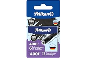Pelikan Set Cartucce Inchiostro 4001 per Stilografiche TP6 - Nero Brillante - Confezione Risparmio 12 Unità / 2 Scatole da 6 Cartucce - Made in Germany 330803