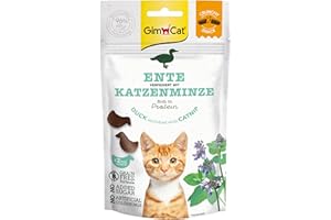 GimCat Crunchy Snacks Ente mit Katzenminze - Knuspriges und proteinreiches Katzenleckerli - 1 Beutel (1 x 50 g)