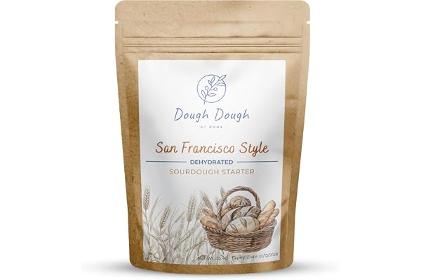 Dough Dough At Home Sourdough Starter San Francisco Style, Dehydrated Starter (15. ) (15. Pack of 1) (San Fransisco) (0.54 Ounce Pack of 1), San Fransisco)