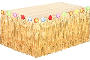 JSMTKJ Luau Gras Tischrock Hawaii Party Dekoration Hawaii Tischrock 300 x 60 cm für Sommerfeste, Gartenpartys, Strandfeiern, Kostümfeste und Outdoor-Veranstaltungen