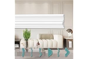 HEXIMO Molduras de Pared Modernas XPS Poliestireno Blanco, 2 Metros Cornisas Ornamentación de Estuco Frisos Molduras Decorativas (30 metros FG7)