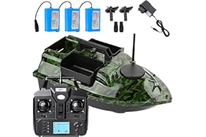 KFJZGZZ Bateau D'appât De Pêche Intelligent, Amorceur Peche Carpe GPS, Télécommandé 500m avec Feu Navigation LED, Convient pour Une Utilisation Nocturne et Nuageuse, home, 12000mAh