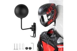PUERSI Helmet Holder Wall Mount - 180° Rotation Helmet Hanger for Motorcycle Bike Racing Outerwear Sports Gear Display