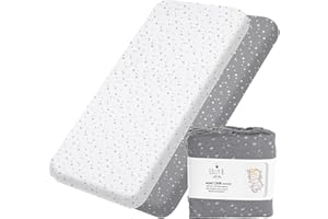 LILLY BELLY GOTS 2 prześcieradła z bawełny organicznej 120 x 60 cm, kompatybilne z Next2me, Snuzpod i wszystkimi łóżeczkami nocnymi, mini łóżeczka do 120 x 60 cm, opakowanie 2 arkuszy.