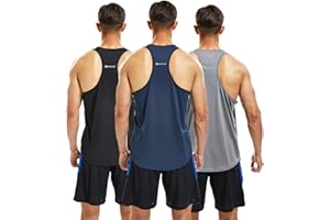 frueo 3 Pack Camiseta de Tirantes Deportiva Hombre Culturismo Fitness Tank Top Hombre Gym sin Mangas T-Shirts Chaleco