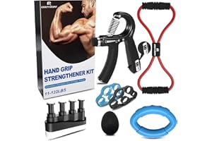 CRAZYROPE Hand Grip Antebrazo Ejercitar, Paquete de 8 Fortalecedor de Agarre, Ejercitador de Manos para Antebrazo Fortalecer y Rehabilitacion Mano