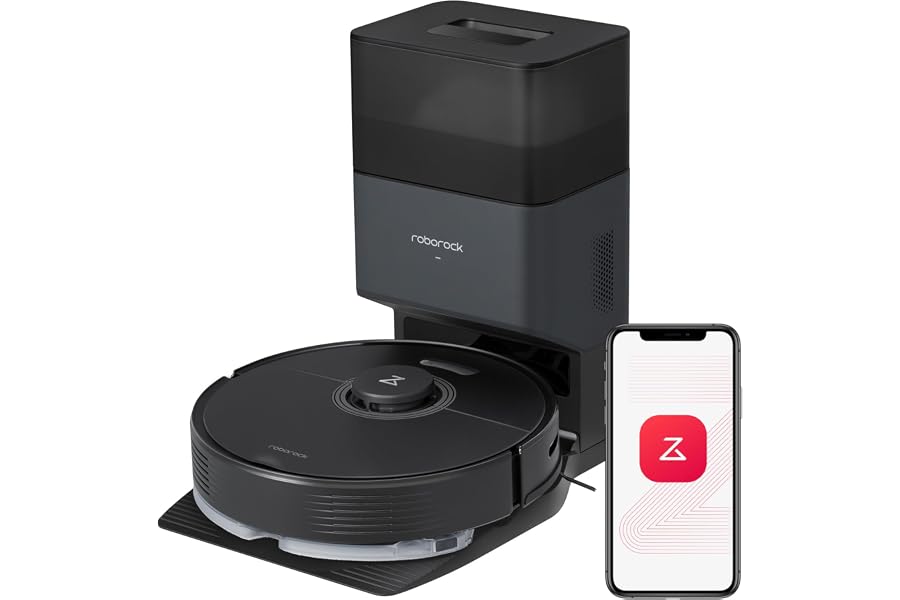 roborock Q7 Max+ Saugroboter mit Absaugstation, Vollgummibürste, 4200Pa Saugkraft, Wischroboter Prec