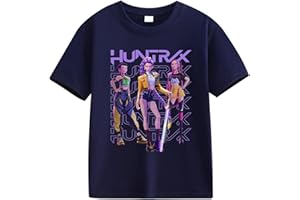 Generisch K-Pop D-Emon Hunters T-Shirt Unisex Shirt Rundhals Kurzarm Casual Graphic Für Mädchen Stil Streetwear Crop Top Cosplay Halloween Party Mode Mädchen Und Teenager 2-13 Jahre