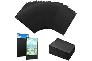 VMUTGA 400 Pezzi Buste Proteggi Carte, 66 x 91 mm Bustine Protettive Carte Nero Card Sleeves Trasparente Impermeabile Bustine Carte Toploader Maniche di Carte per Sport Carte da Collezione