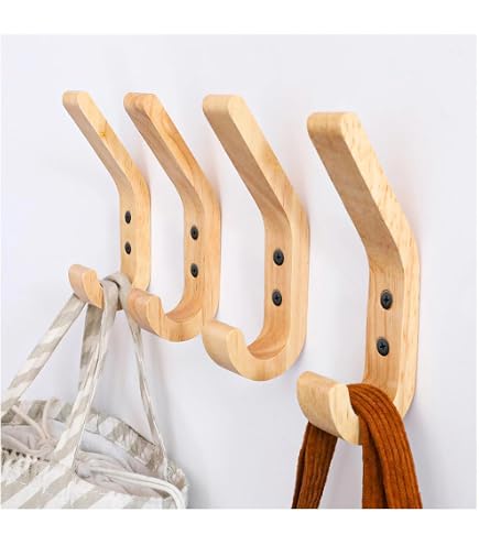 Set Di 2 Ganci A Muro In Legno A Forma Di Uccello - Appendiabiti Decorativi Con Viti - Per Casa E Ufficio