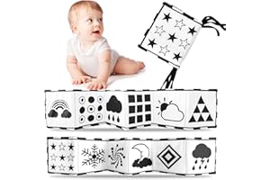 SCBOY Książeczka kontrastowa dla niemowląt kontrastowa zabawka kontrastowe karty czarno biała książeczka czarno biała książeczka z tkaniny dla maluchów od 0 6 miesięcy