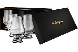 Glencairn - Lot de 4 verres à nez de dégustation de whisky - Boîte de présentation noire