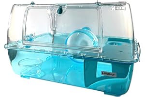 LillipHut Hamster Cage – Small Animal Habitat with Accessories, Durable and Compact Design for Hamsters, Gerbils, and Small Pets (Blue, Roomy)