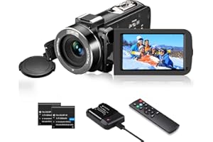 ZOSTUIC Videocamera 1080P, Full HD 30FPS 36 MP Vlogging Camera IR Night Vision per YouTube, 3.0" IPS 270°Rotatable Schermo Tattile, Macchina fotografica digitale con zoom 16X con telecomando e 2 batterie