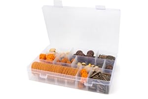 Sociaooil Organiser Box,Jewellery Organiser,Craft Storage Box 24 Grids,Storage Box With Compartments,Diamond Art Storage Box,Snackle Box,Bead Storage Box,Earring Box,Screw Storage Organiser Plastic