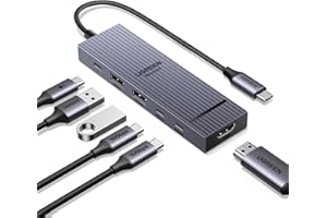 UGREEN Revodok Pro 106 10Gbps USB C Hub HDMI 4K@60Hz USB C Adapter mit USB 3.2 PD 100W Kompatibel mit iPhone 17/16 Serie, iPad Pro/Air, Mac mini M4/M4 Pro, Steam Deck usw.