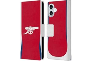 Head Case Designs Officially Licensed Arsenal FC Home 2024/25 Kit Leather Wallet Case Compatible With Apple iPhone 16 Plus