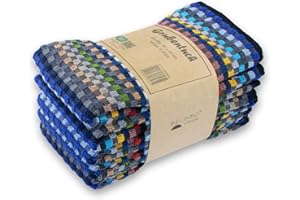 Delindo Lifestyle Lot de 5 torchons 100 % coton multicolores, 50 x 90 cm