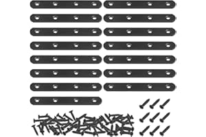 Mardatt 15 Sets 130 x 20 mm Edelstahl-Reparaturplatten für Holz, strapazierfähig, flach, gerade Verbindung mit Befestigungsschrauben