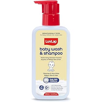 LuvLap Baby Wash & Shampoo -400ml, Milky Soft Head to Toe Wash With Oatmeal & Shea Butter, Paraben Free, Tear Free, Rich Moisturised Skin & Soft Hair,