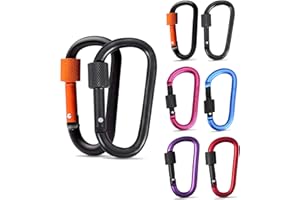 KAXIMON Carabiner Clip Heavy Duty - 1 Pack D-ring Locking Carabiner - Small Carabiner Snap Hook for Traveling, Sun Shade Sail, Backpack, Key Rings (Not for Climbing)