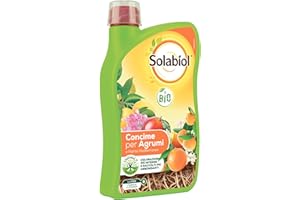 Solabiol Concime Liquido Biologico per Agrumi e Piante Mediterranee con Tecnologia Natural Booster che Stimola lo Sviluppo Radicale e dei Frutti, 1L